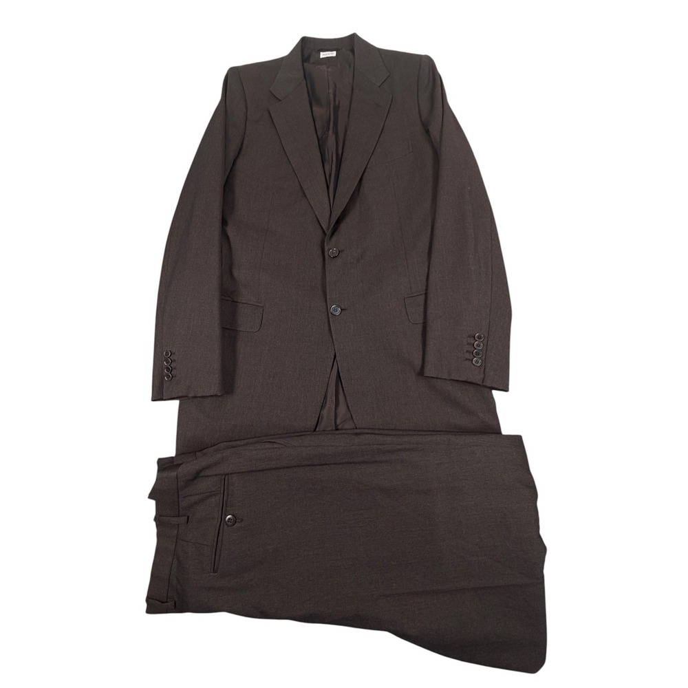 Brioni Nomentano Brown Wool Men Suit 2 Piece IT 42L US 40L 36X33